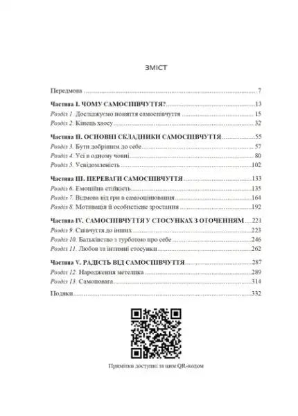 Table of contents in Kristin Neff self-help book Proven Power