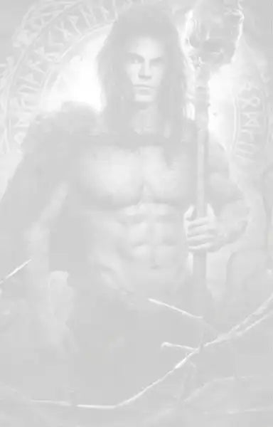 Muscular long-haired male warrior holding a staff from Shadow Queen by Eliza Reyn books
