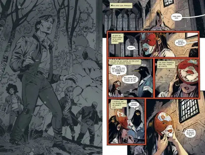 Red and white Ukrainian comic mask from Stranger Things: Into the Flame by Jody Houser