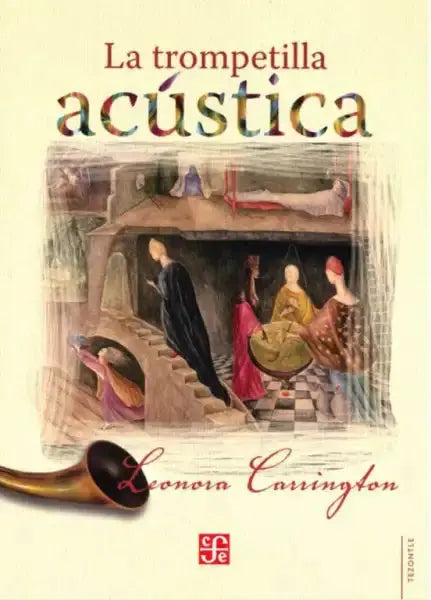 Polished golden brass trombone as Leonora Carrington hearing trumpet