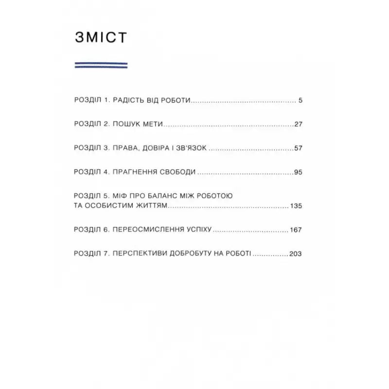 Table of contents page from The Art of Work Danish Style by Miek Wiking