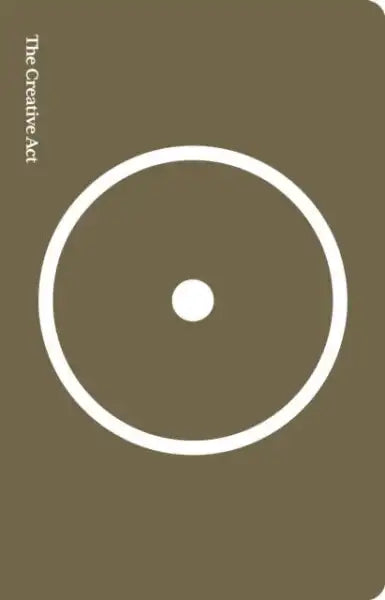 Book cover for The Creative Act A Way of Being by Rick Rubin featuring a rectangular card with a white circle and dot