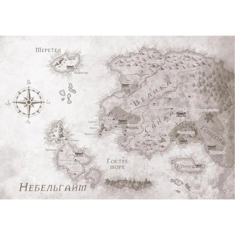 Fantasy map from the hardcover epic fantasy novel The Crystal Castle by Iryna Hrabovska