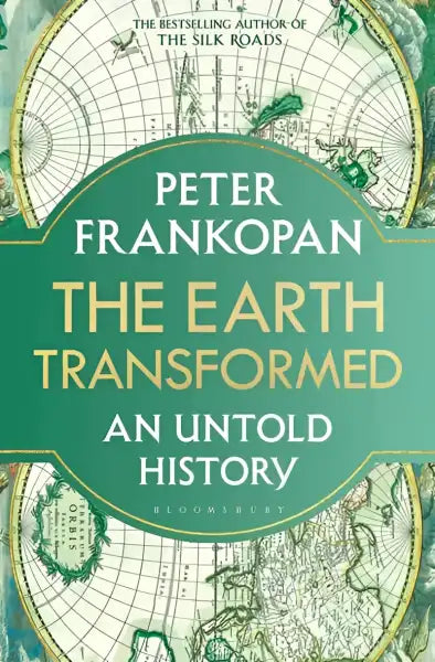 Book cover featuring antique map background for THE EARTH TRANSFORMED English books