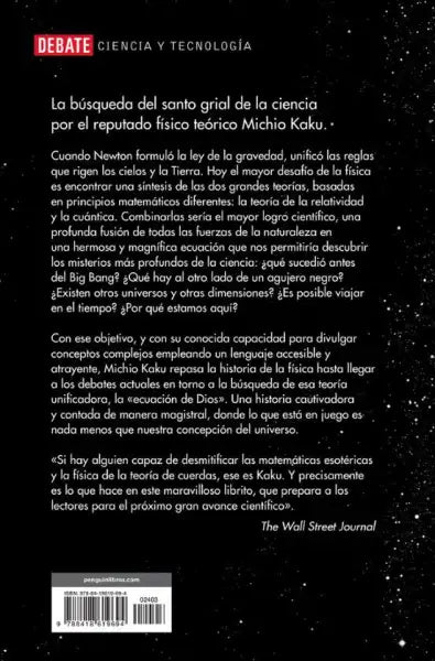 Michio Kaku’s The God Equation book cover with scientific theme