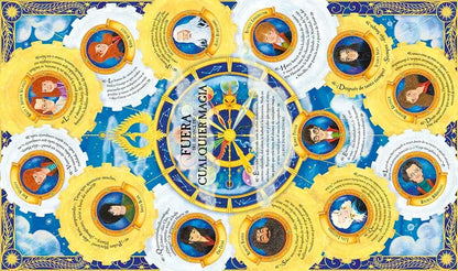 Circular Harry Potter character collage on The Harry Potter Wizarding Almanac cover