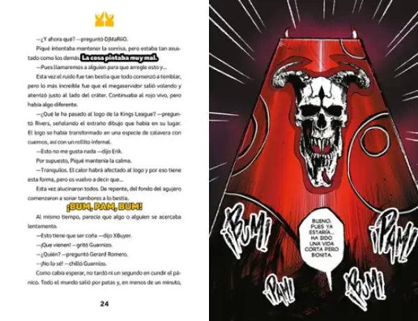 Red skull cap with black sockets from Kings League Demon Tournament