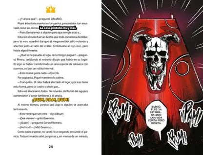 Red skull cap with black sockets from Kings League Demon Tournament