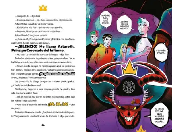 Red skull mask with black eyes and teeth in Kings League Demon Tournament