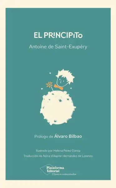 Teal Little Prince Spanish edition book cover with white cartoon illustration