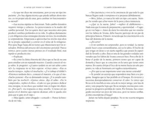 Leather-bound English book The Monk Who Sold His Ferrari with eastern wisdom