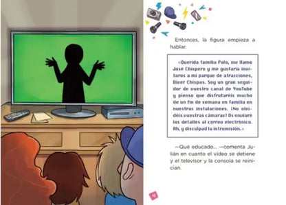 4K smart TV displaying The Mysteries of the Polos 1 haunted amusement park family fun