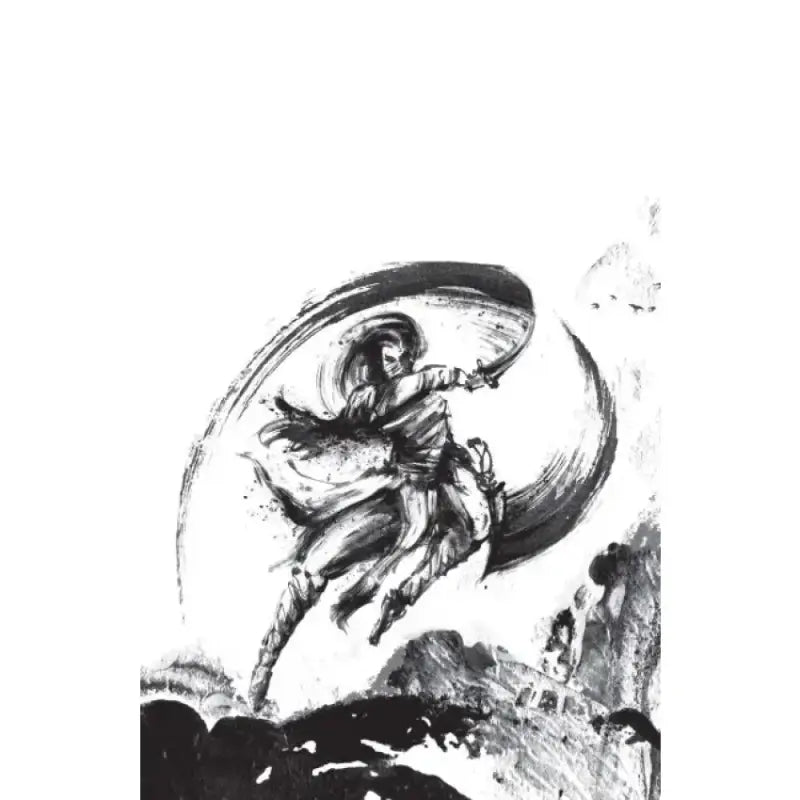 Dynamic ink warrior from The Poppy War Ukrainian hardcover edition by Hanna Litvinenko