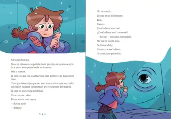 Blue and white striped umbrella with red handle from Las Princesas Rebeldes book