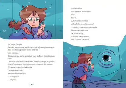 Blue and white striped umbrella with red handle from Las Princesas Rebeldes book