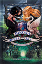 Book cover with swans and characters.