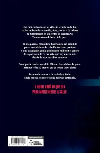 Back cover of Freida McFadden psychological thriller book The Teacher