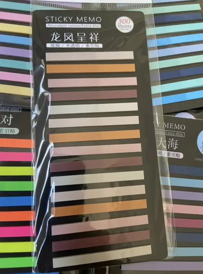 Colorful Transparent Sticky Tabs for Books and Notes – 300 Pieces for organization