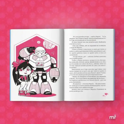 Pink and white Trolardy 5: Star Team robot plush toy with black hair