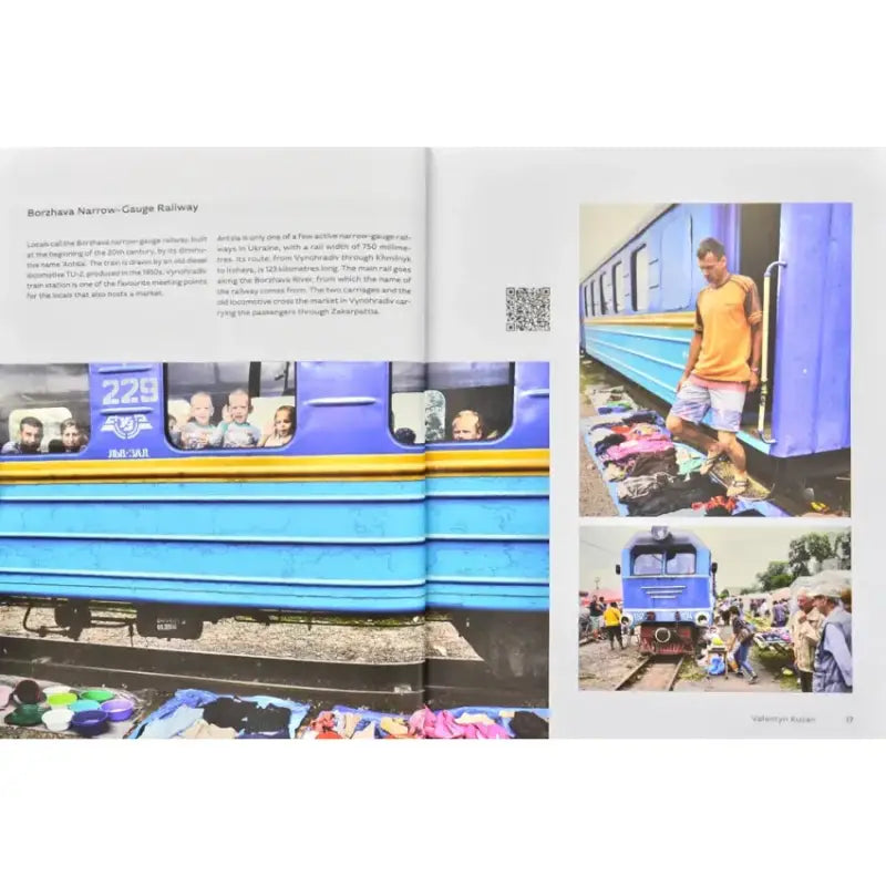 Blue narrow-gauge train from Ukrainian Insider by Bohdan Logvinenko English edition