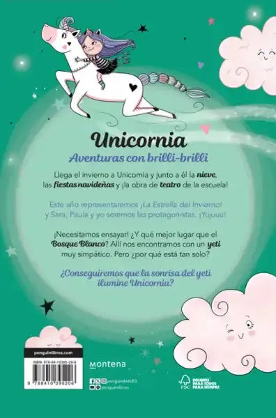 Ana Punset Unicornia 14 book cover: girl on unicorn for young readers