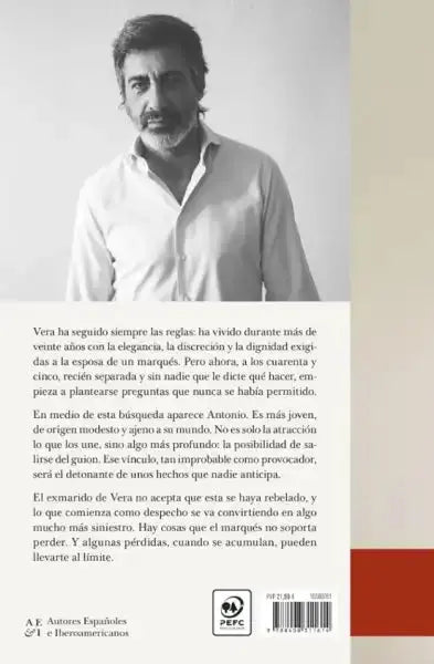 Back cover of Vera, una historia de amor by Juan del Valle, Premio Planeta 2025