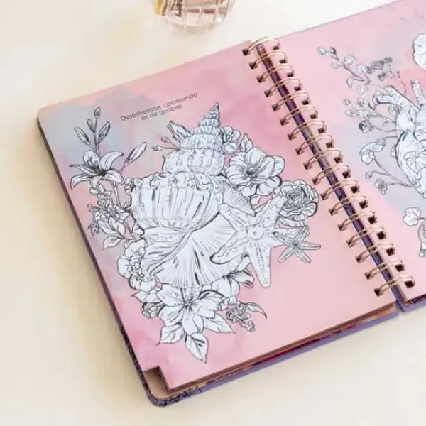 La Vecina Rubia agenda anual semanal with seashell coloring pages