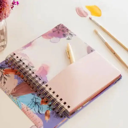 Vecina rubia weekly 2026 planner with pink purple blue floral cover