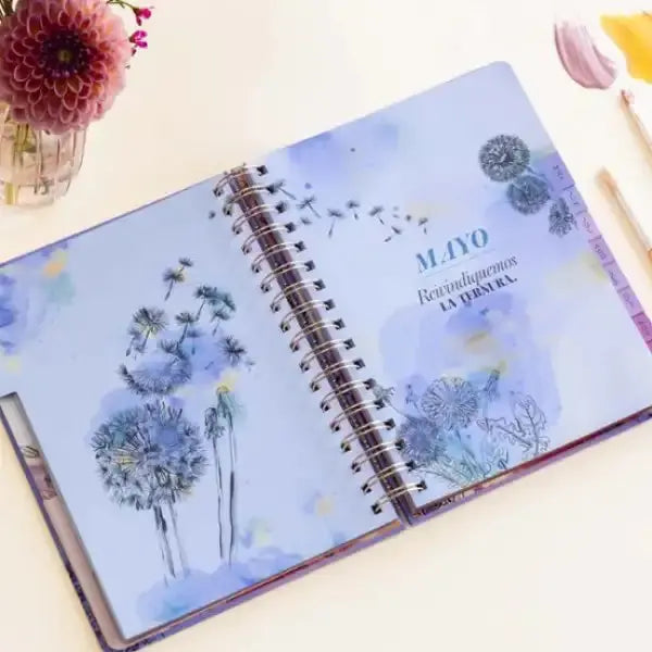 Vecina rubia agenda anual semanal mayo watercolor planner 2026