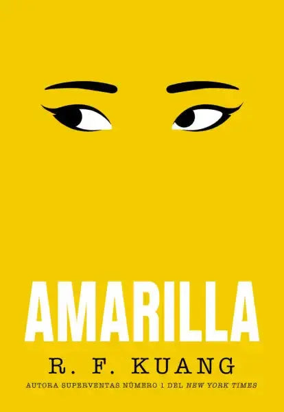 Yellowface Amarilla book cover with bold black eyes in literary culture